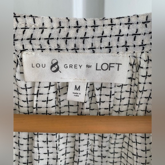 Lou & Grey Cream and Black Cross Stitch Design Pheasant Style Top Size M - Picture 8 of 11